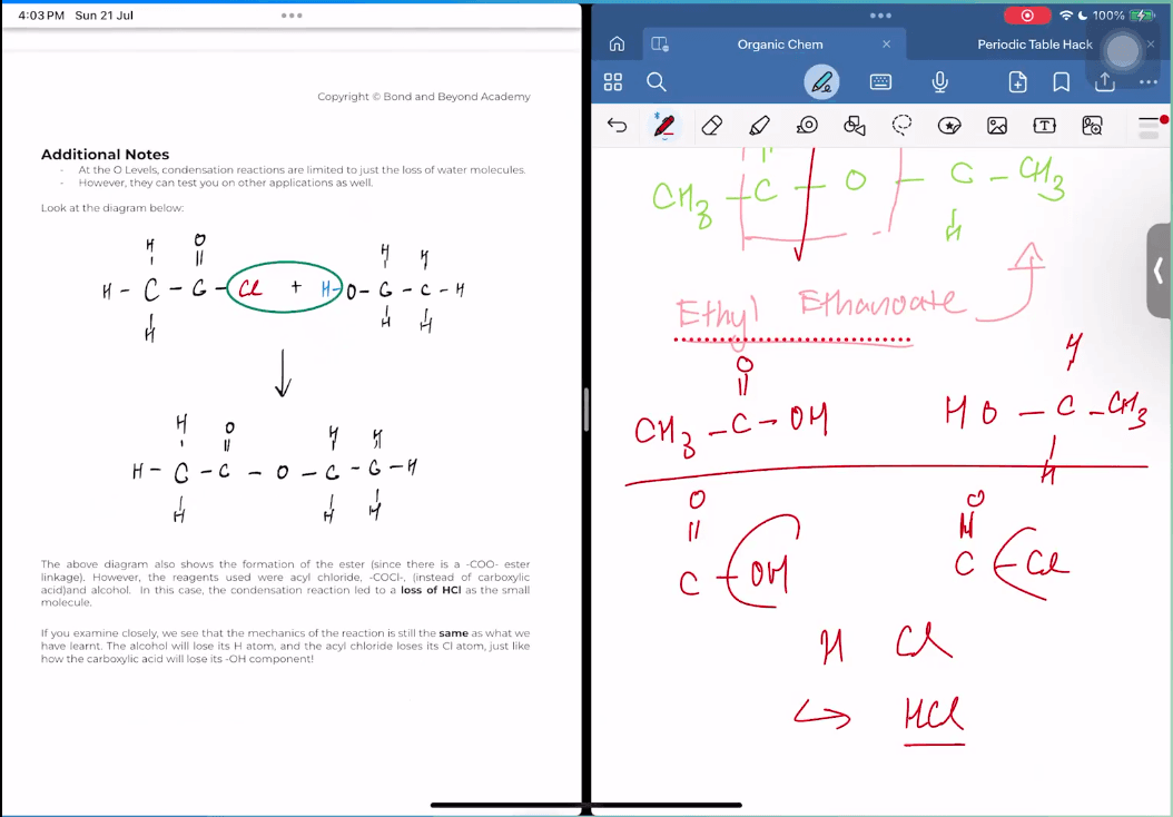A person writing on their iPad.